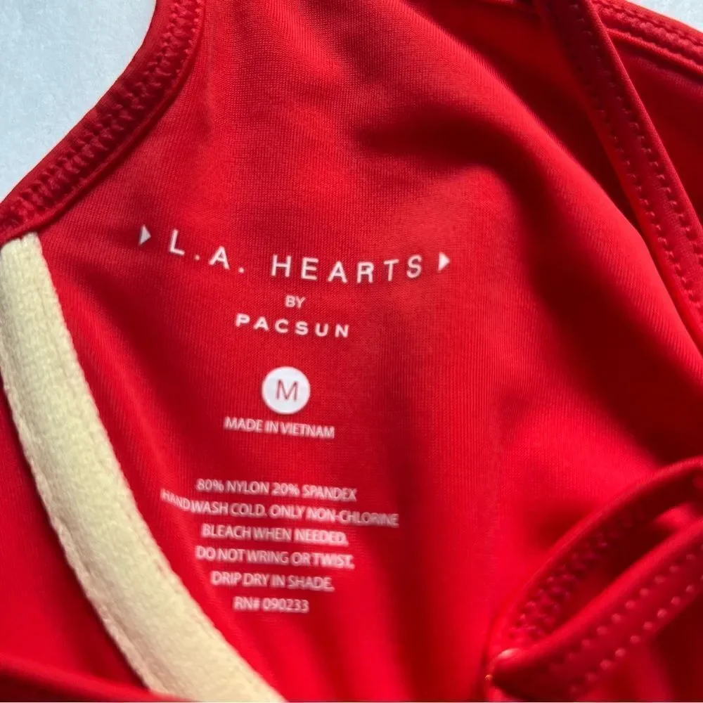 LA Hearts by Pacsun Red Bikini Top Size Medium Spaghetti Straps